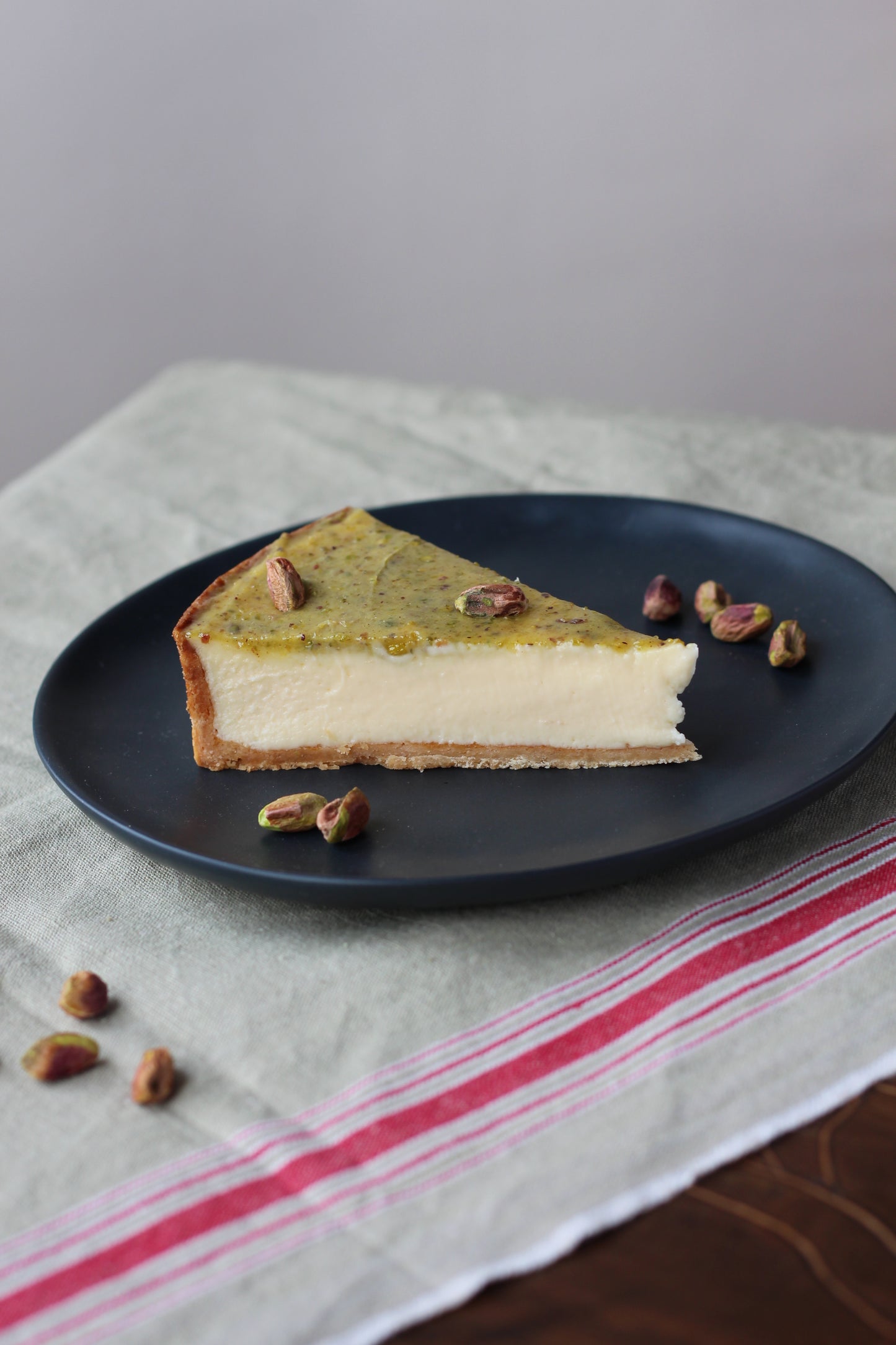 Cheesecake tart con pistacho