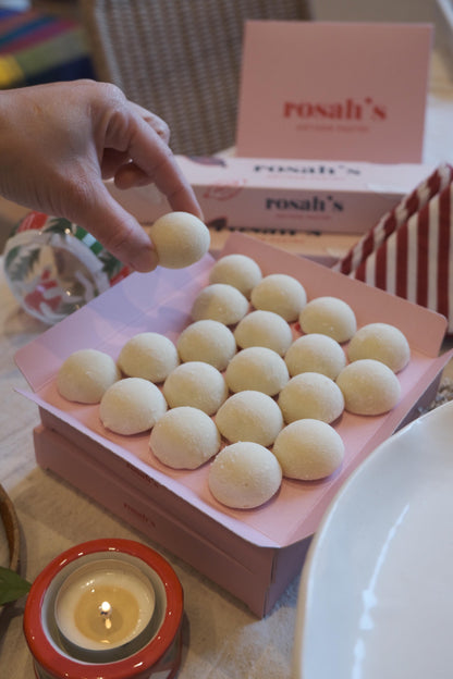 Trufa Nevada, de chocolate blanco, lima y jengibre