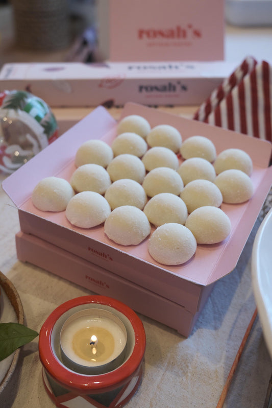 Trufa Nevada, de chocolate blanco, lima y jengibre